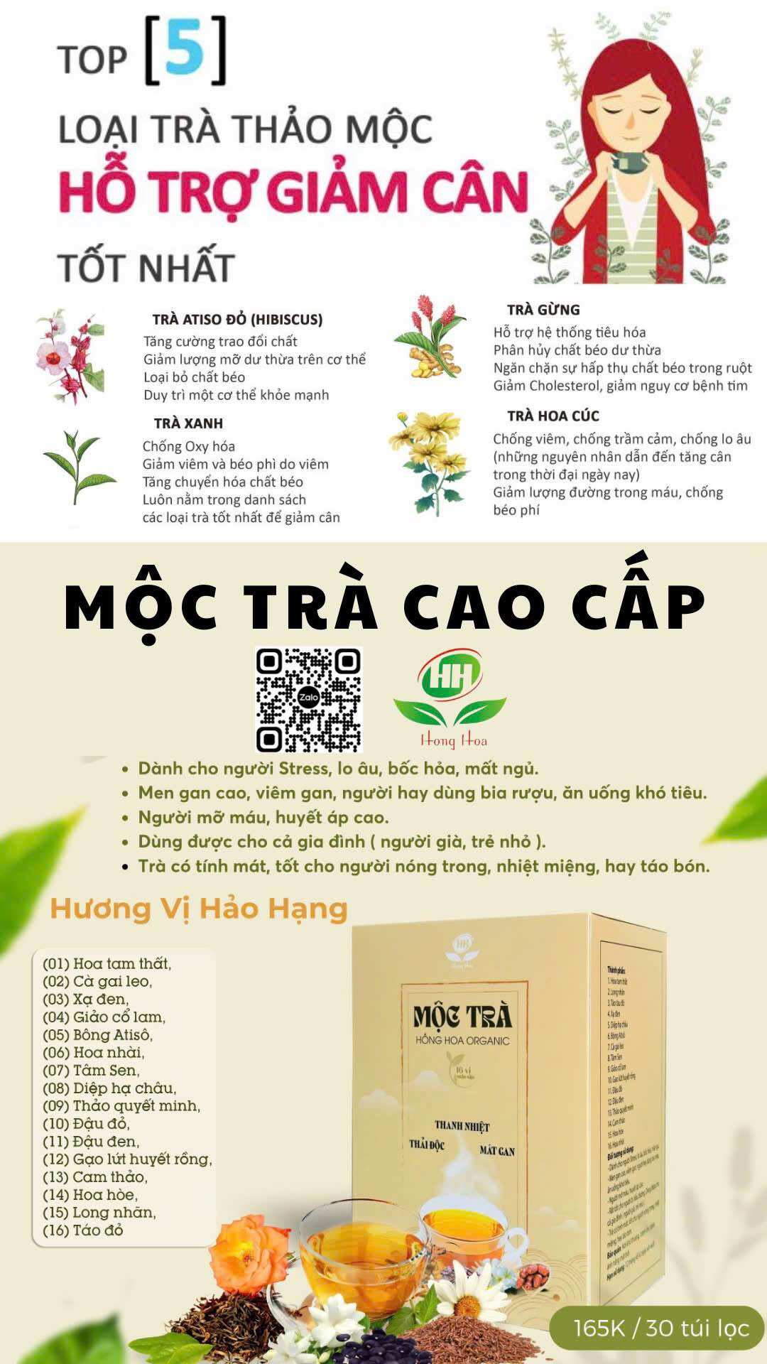 Mộc trà cao cấp Hồng Hoa