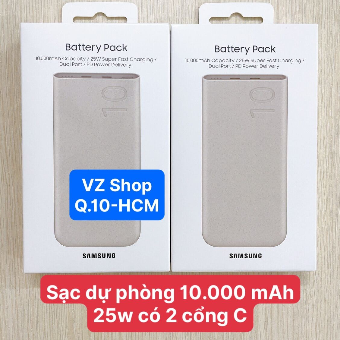 Chính hãng-Sạc dự phòng Samsung Battery Pack 10.000 mAh hỗ trợ Sạc nhanh 25w chuẩn PD EB-P3400