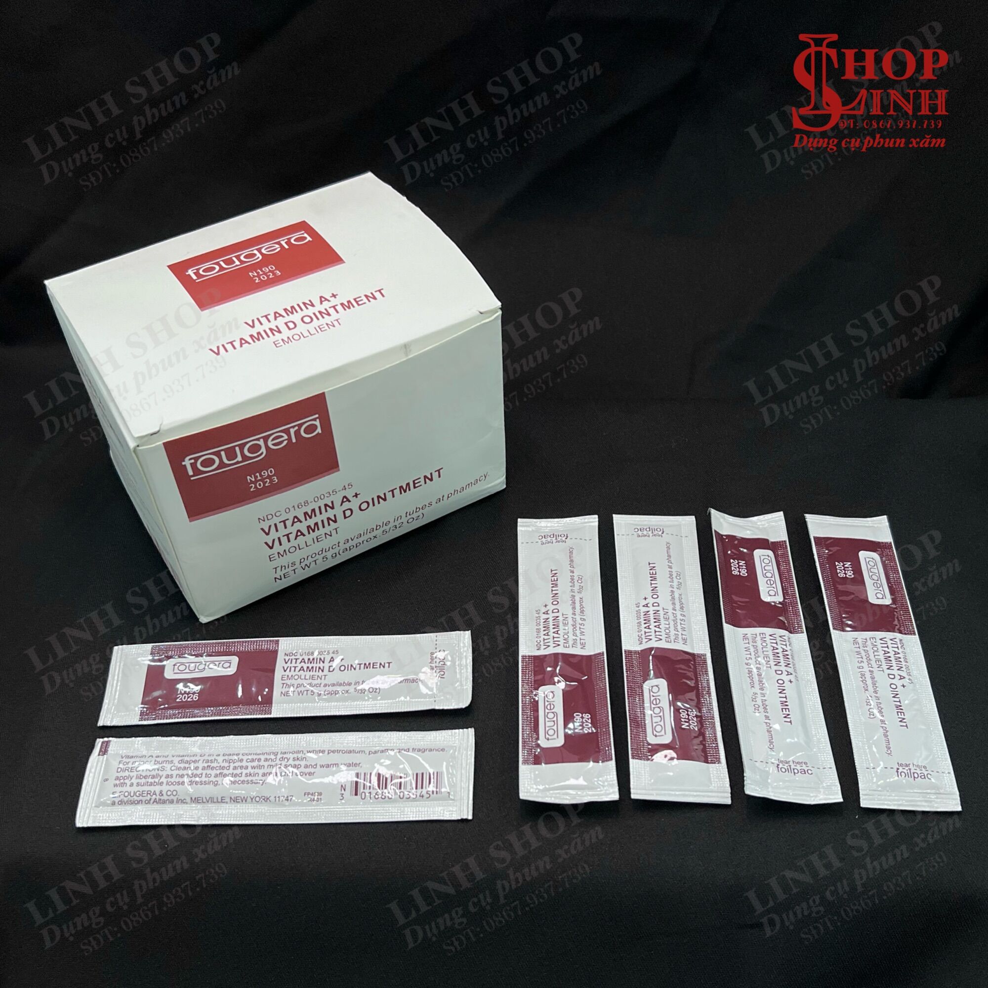 Hộp 100 gói Vitamin AD dưỡng sau phun xăm, vitamin A D phục hồi dưỡng ẩm