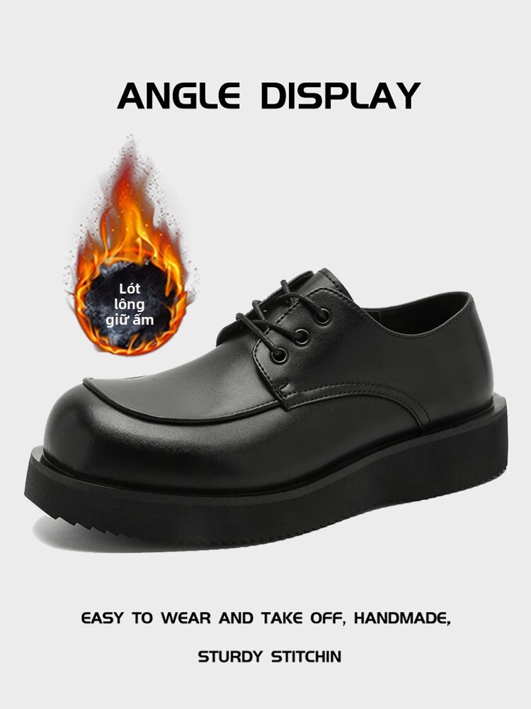 [Warm Insulated Derby Shoes Thick Heel Elevating,Warm Insulated Derby Shoes Thick Heel Elevating,] Giá 1,299,000 Đồng*Miễn phí vận chuyển