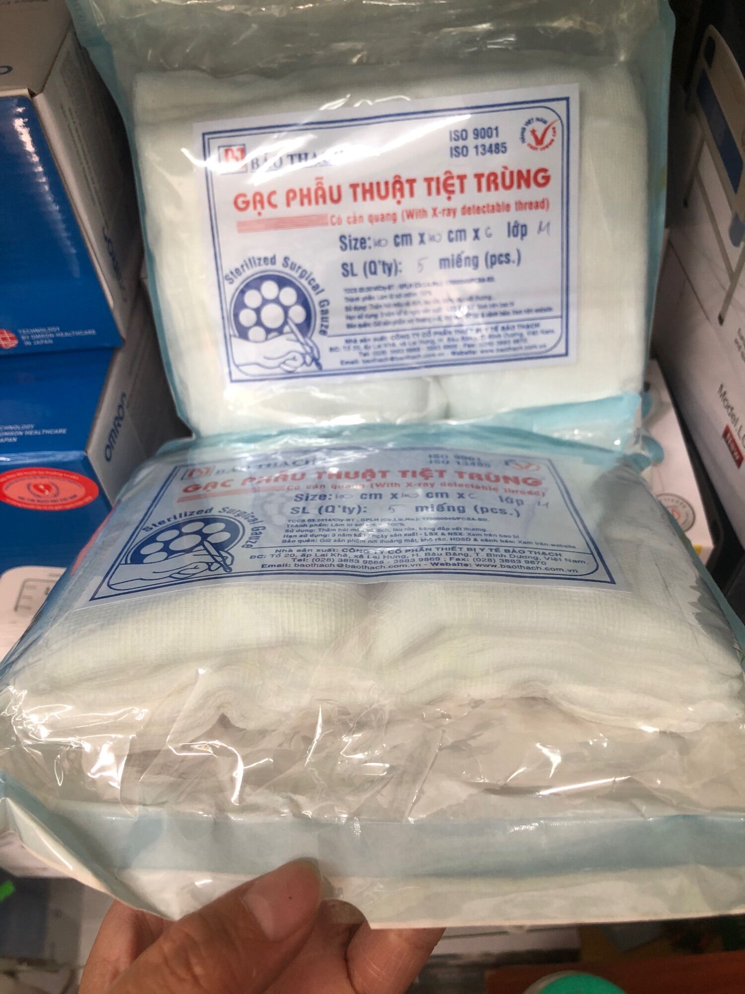 ❤️ gạc phẫu thuật tiệt trùng cản quang 40cm x 30cm, gạc miếng y tế phẫu thuật ổ bụng 40x30cm bảo thạch, gạc phẫu thuật ổ bụng 30x40cm bảo thạch