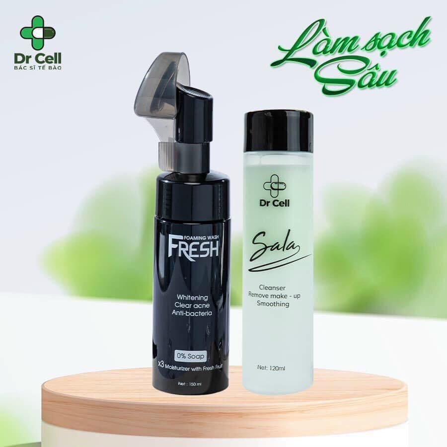 Bộ đôi làm sạch da gồm tẩy trang và sữa rửa mặt dr cell