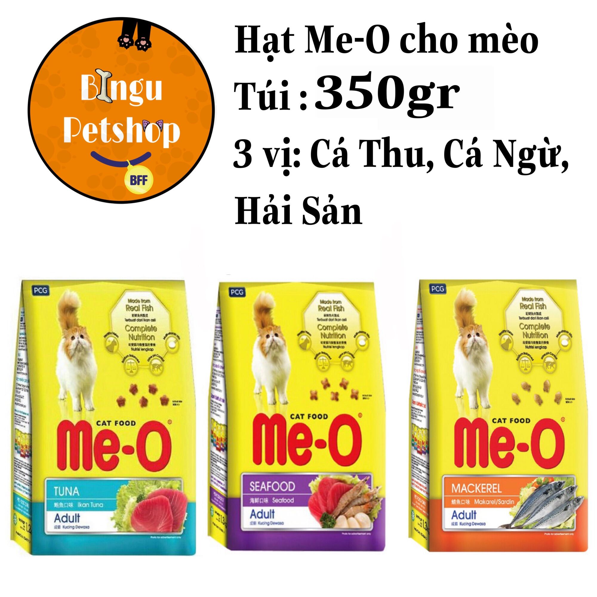 Thức ăn dành cho Mèo - Hạt Me-O - Gói 350gr