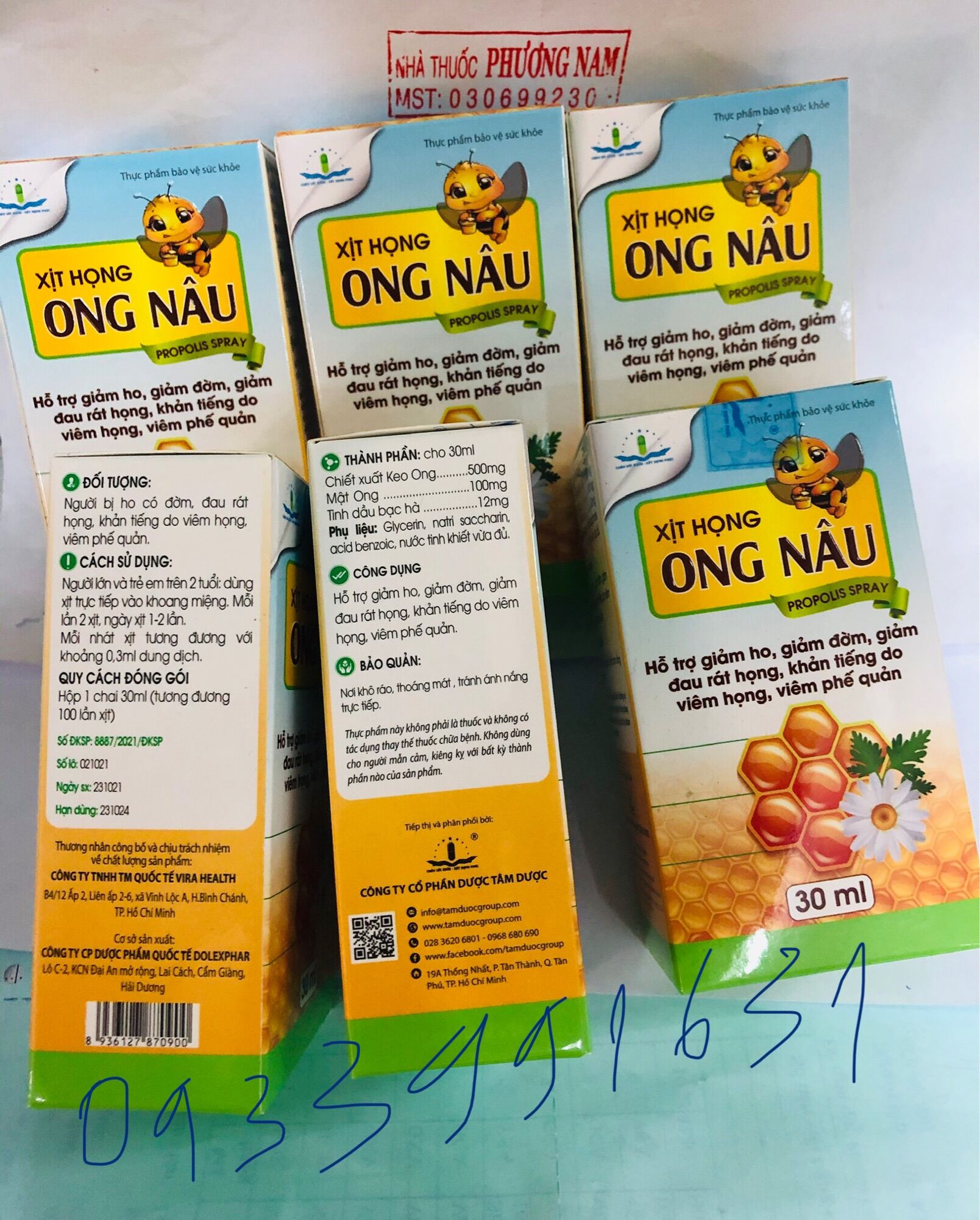 Xịt họng ong nâu-chai 30ml