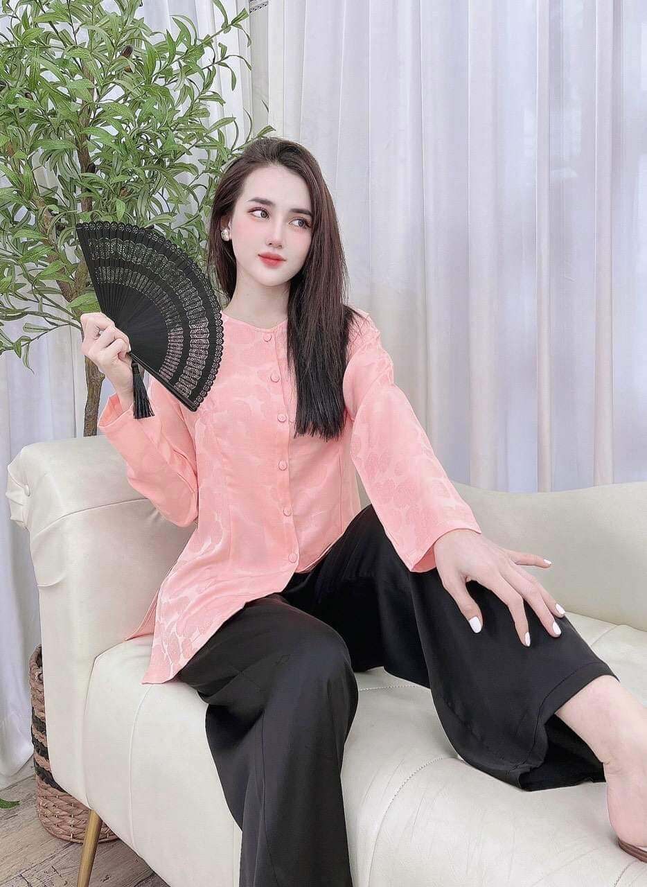 Set bà ba tay dài lụa uyển nhi cao cap