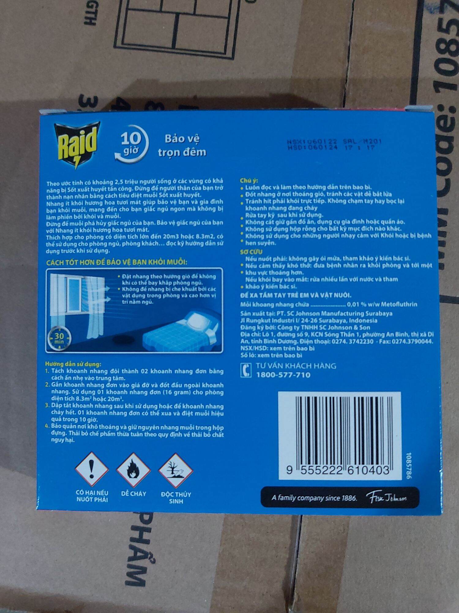 5 Hộp Nhang Muỗi RAID Ít khói