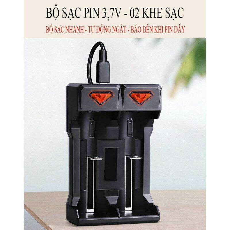 Pin sạc 18650 dung lượng cao 3000mah và sạc 2 khe