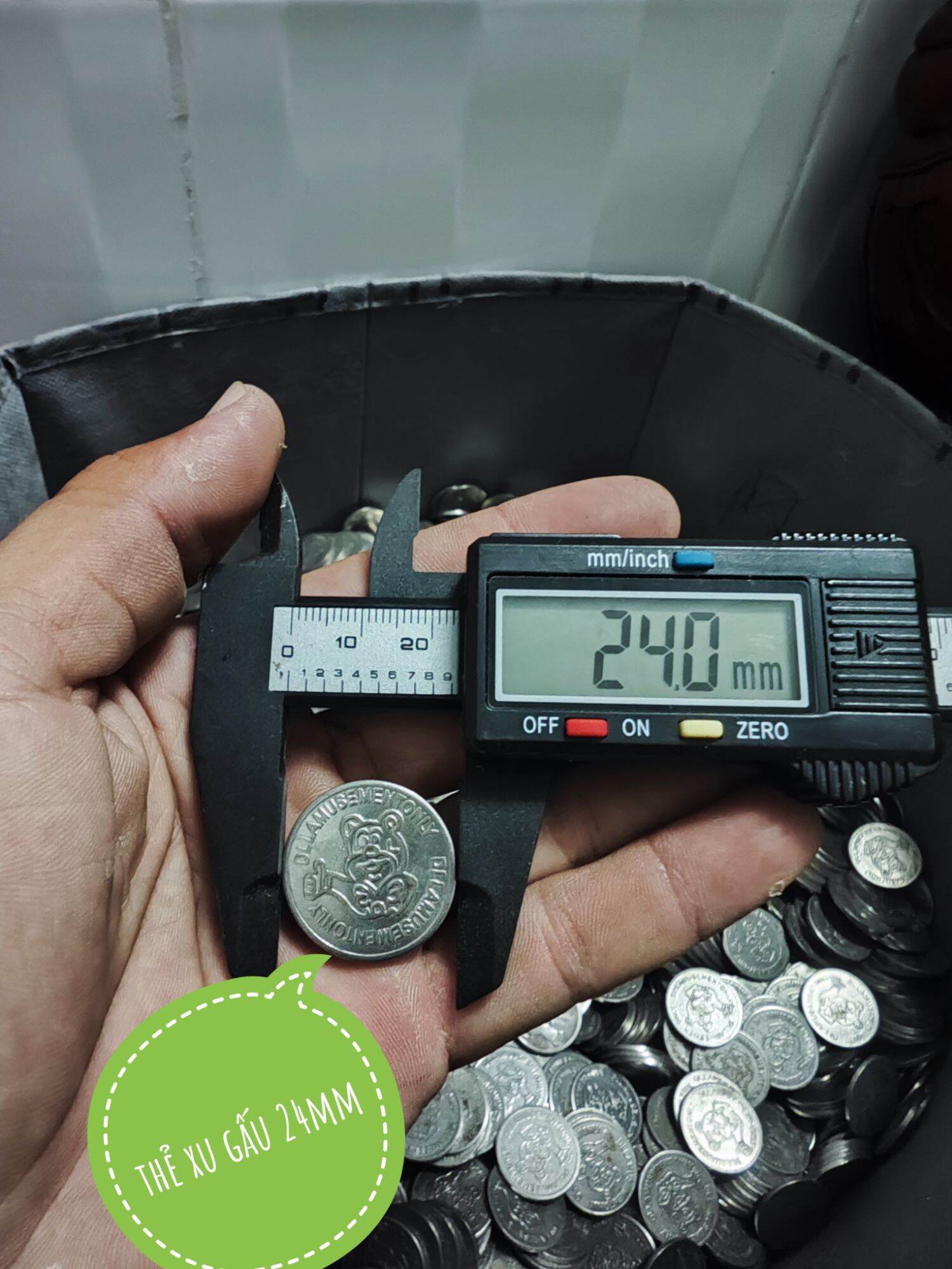 xu thẻ game 24mm (combo 50 xu gấu) cũ đã sử dụng
