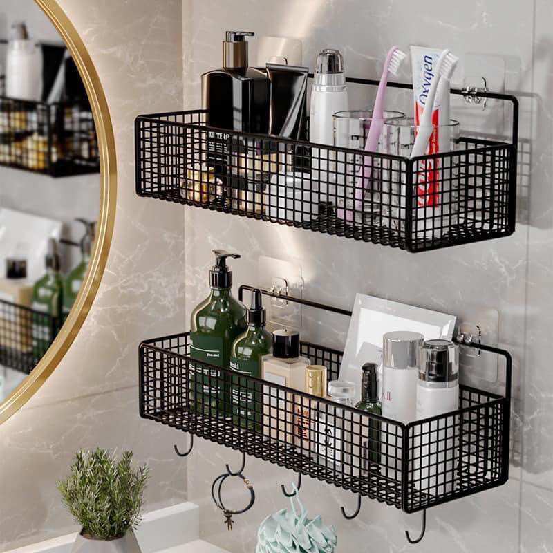 Kệ nhà tắm hình chữ nhật, kệ sắt dán tường cao cấp không rỉ siêu chắc