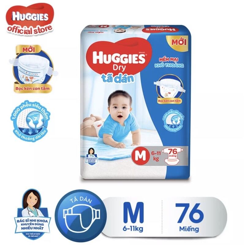 Tã dán Huggies M76+10.L68.XL62.XXL56