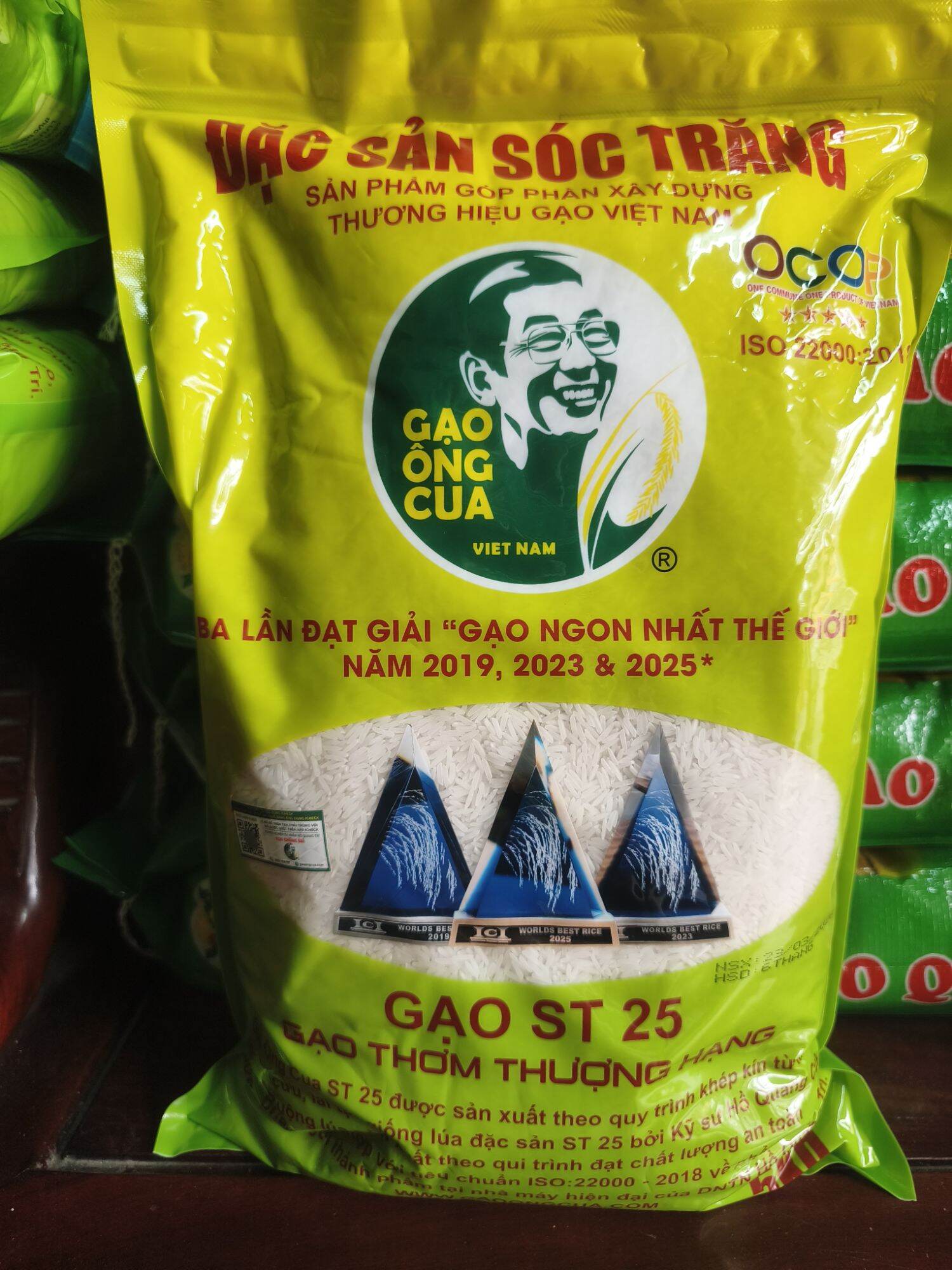 Gạo st25 ông Cua chính hãng 5kg ( bao bì mới)