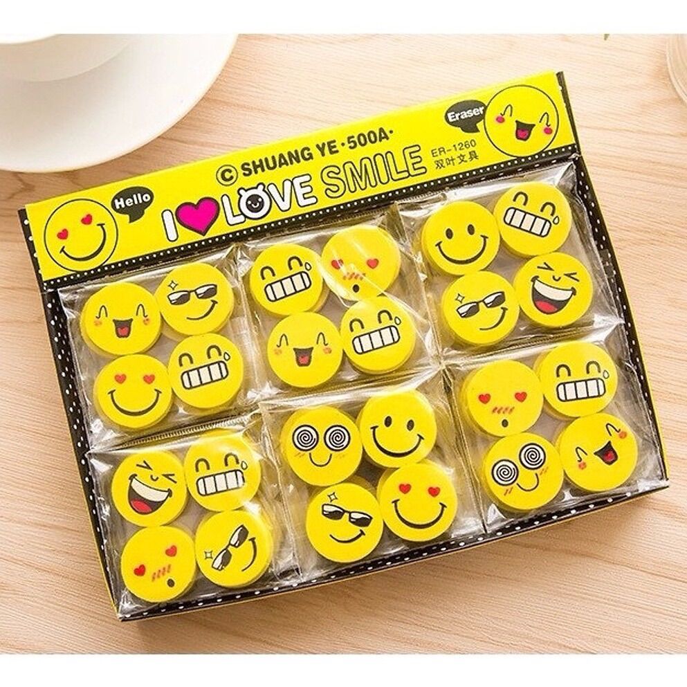 Combo 4 viên gôm tẩy hình mặt cười dễ thương