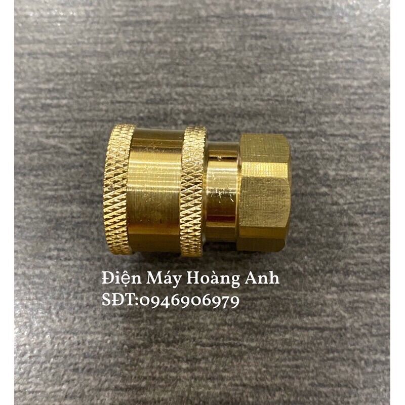 Đầu cái nối nhanh 1/4-nối béc súng xịt của máy rửa xe áp lực cao (Ren vặn trong 14mm)