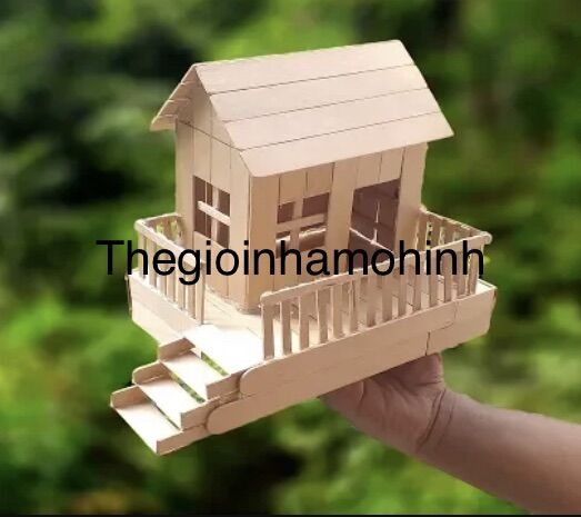Nhà mô hình que kem handmade