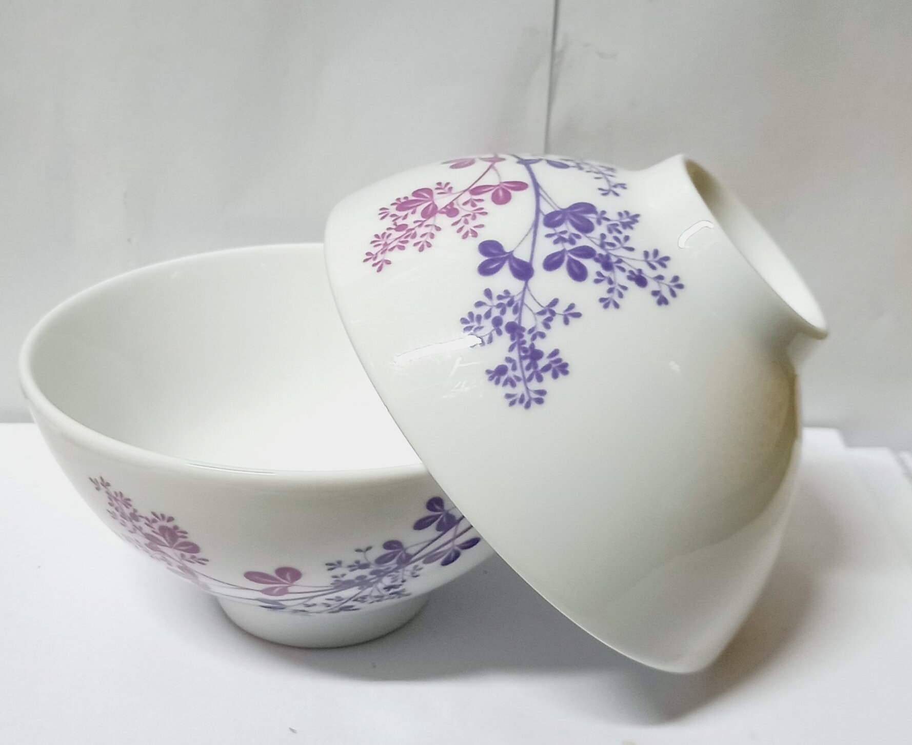 Bộ 10 chén cơm Cỏ Tím - gốm sứ Minh Long