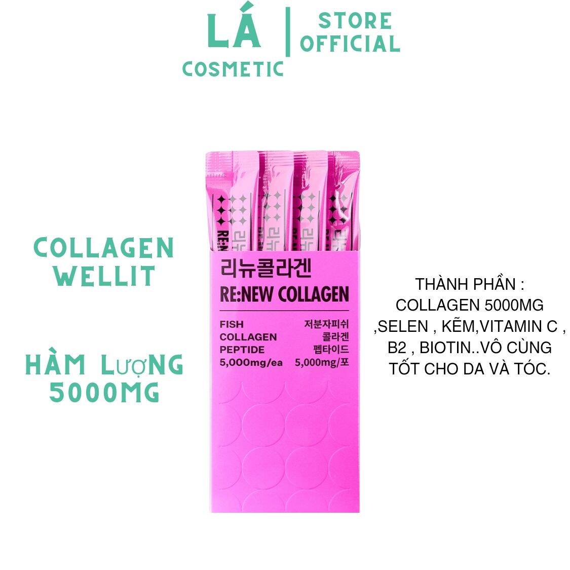 Collagen Wellit Phân Tử Siêu Nhỏ Hàm Lượng 5000mg