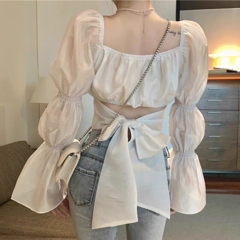 Áo cổ vuông tay loe BO1