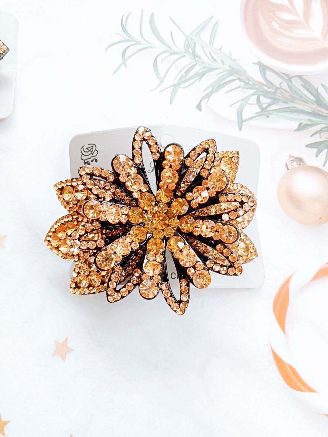 Kẹp tóc phía sau đính đá lấp lánh - kẹp 10cm
