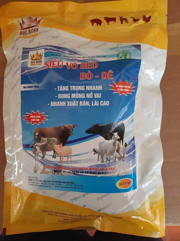 SIÊU VỖ BÉO CHO BÒ DÊ NGỰA BUNG MÔNG NỞ VAI 1Kg