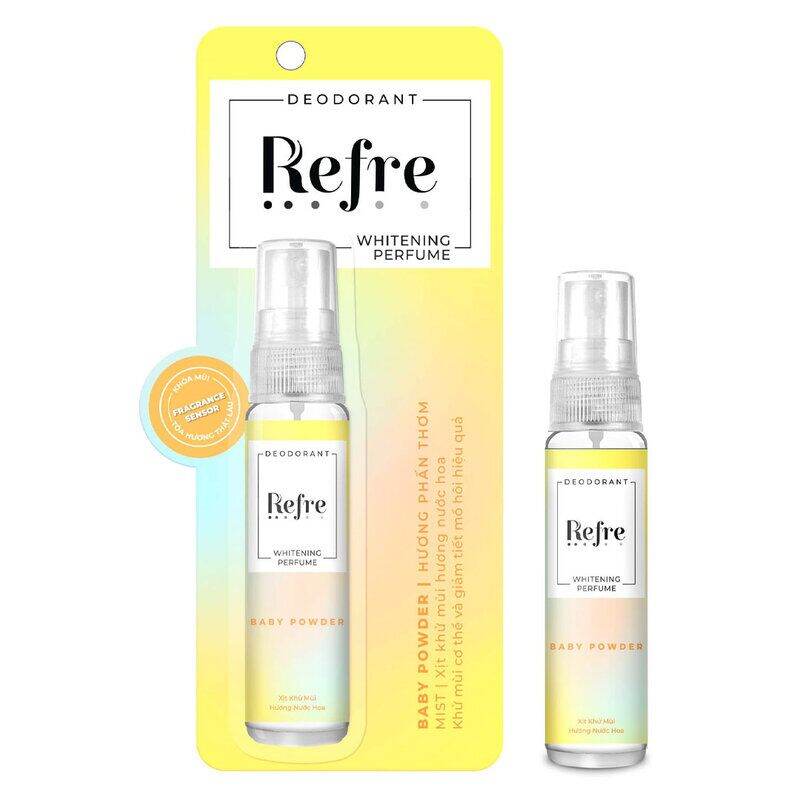 Xịt Khử Mùi Refre Dưỡng Sáng Da Hương Phấn Thơm 30ml