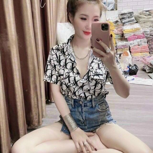 SƠ MI NÚT CHỮ IN THƯơNG HIỆU