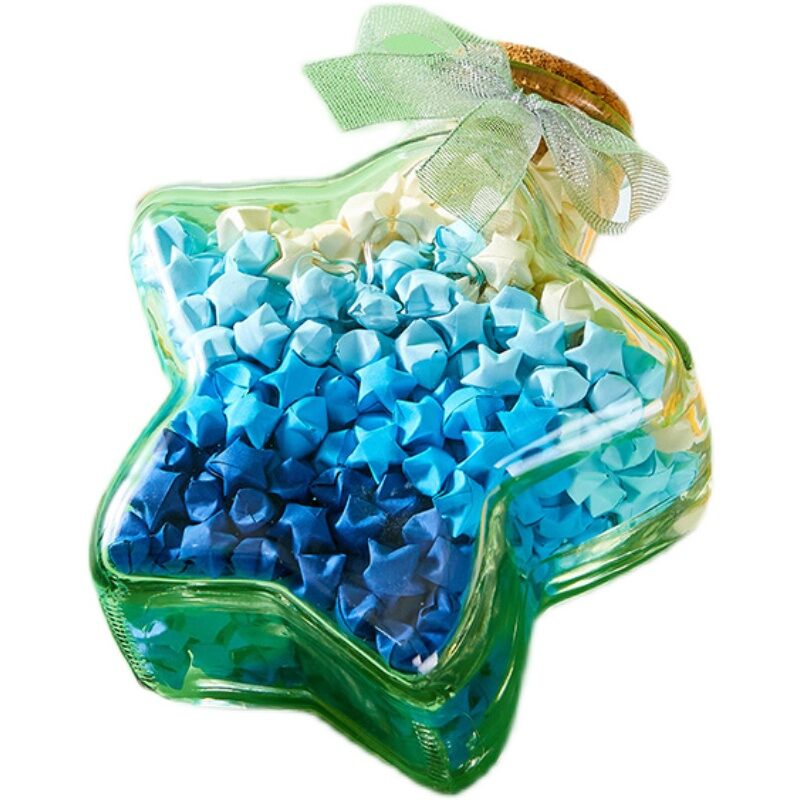 Bình Thủy Tinh Bình Rỗng Bình Cầu Nguyện Ngôi Sao May Mắn Bình Vỏ Sò Ngôi Sao Năm Cánh Hạc Giấy Nút Gỗ Quà Tặng Sáng Tạo Quà Tặng Sinh Nhật