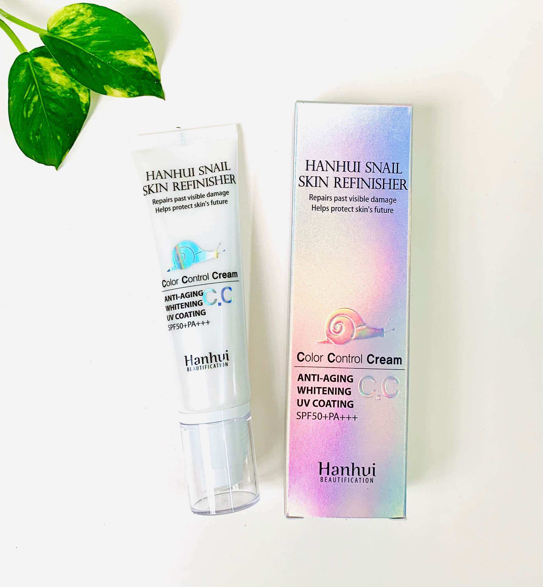 Kem nền chống nắng tinh chất ốc sên hanhui snail skin refinisher cc cream spf50+ pa+++ chống lãn hóa da
