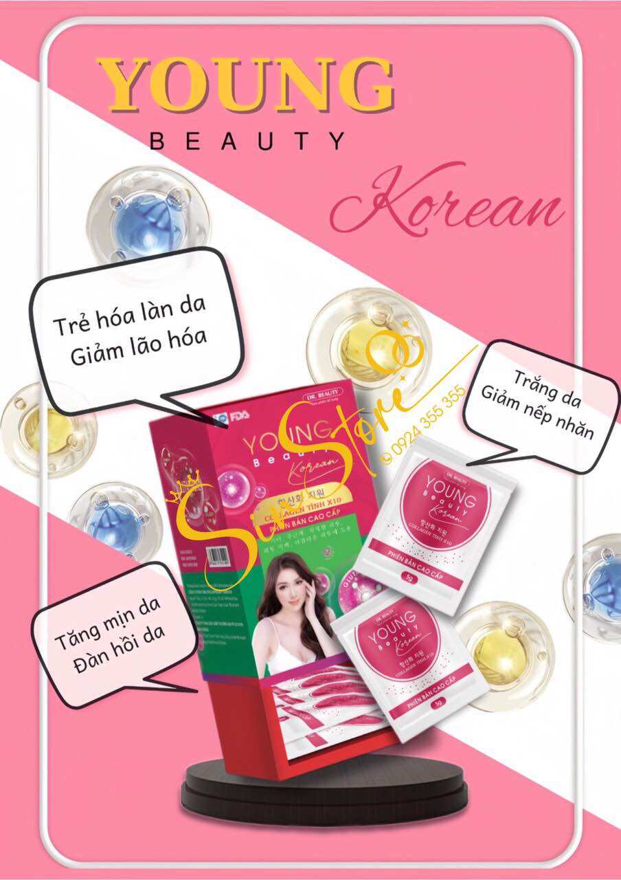 Collagen tình x10 - collagen young beauty hàn quốc giúp trắng da sạch nám tàn nhang