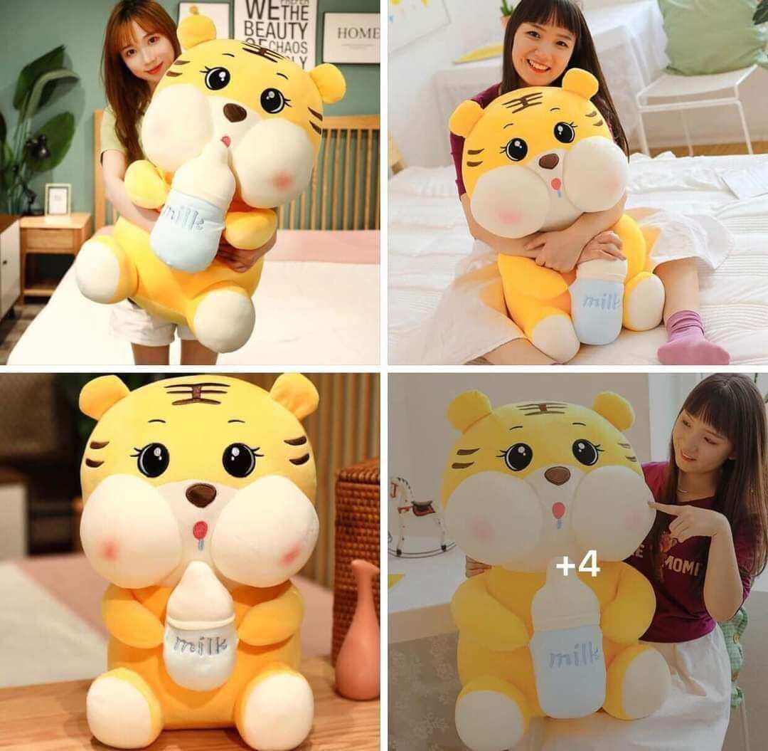 Gấu Bông Hổ Ôm Bình Sữa Cao Cấp Siêu Đáng Yêu