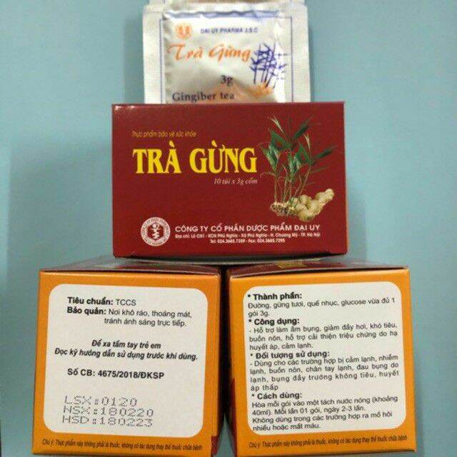 [HCM]TRÀ GỪNG ĐẠI UY HỘP 10 GÓI