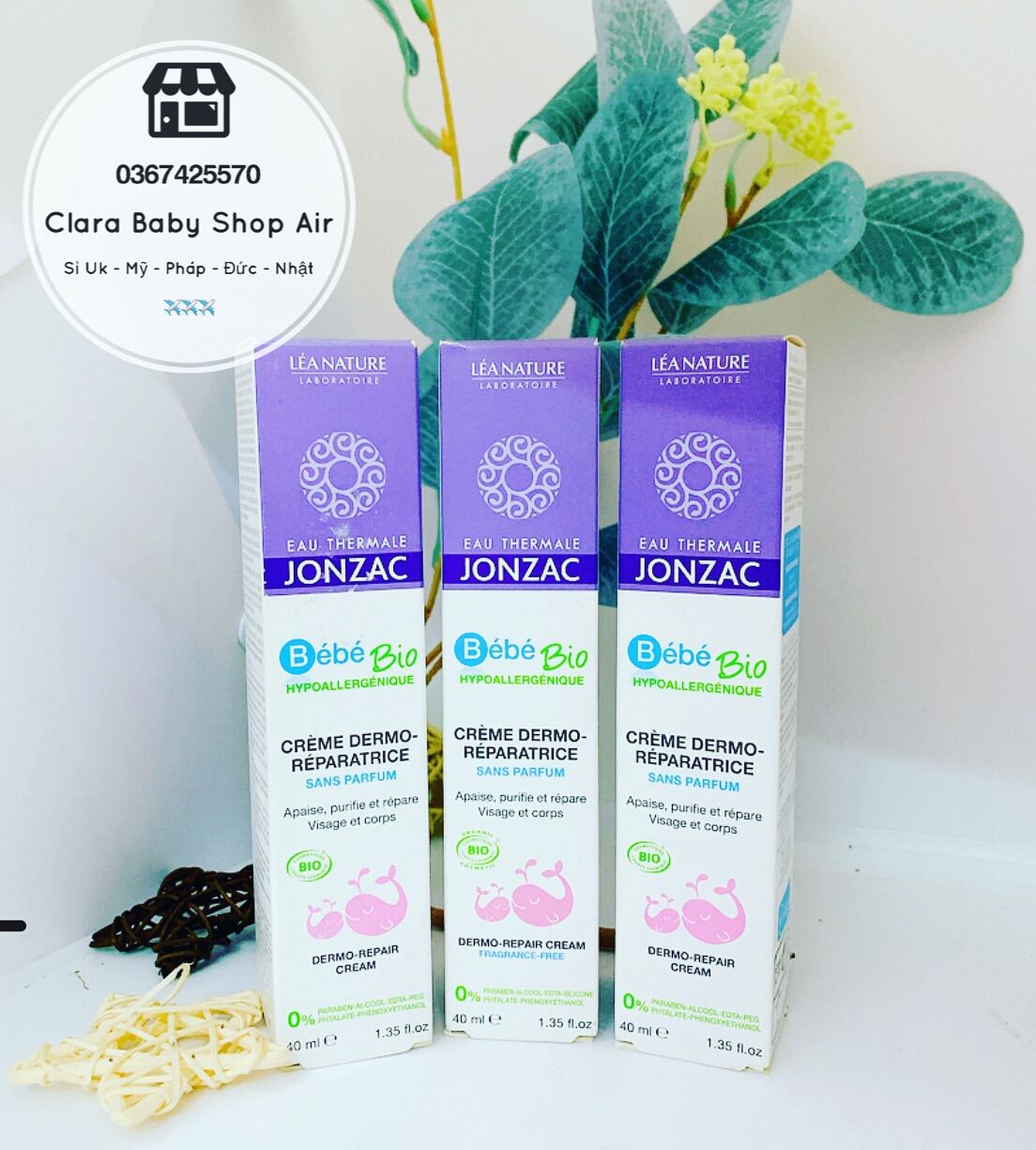 Kem dưỡng phục hồi da dị ứng Jonzac cho bé 40ml