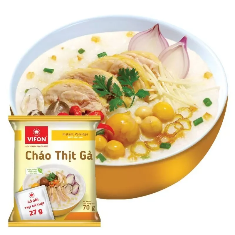 Gói cháo thịt gà vifon 70g có gói thịt thật