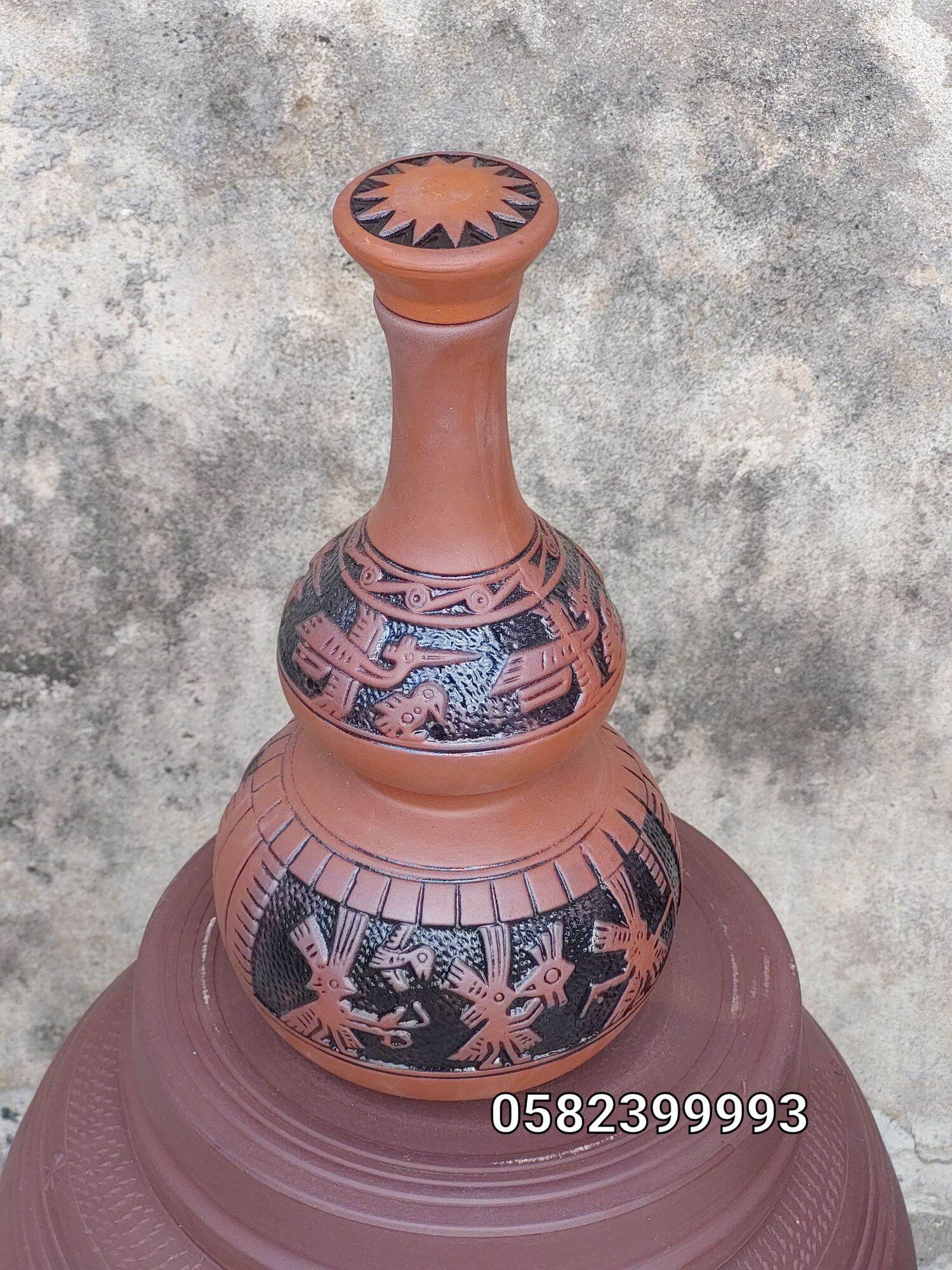 Chai sành hoa văn Trống Đồng (loại xịn)