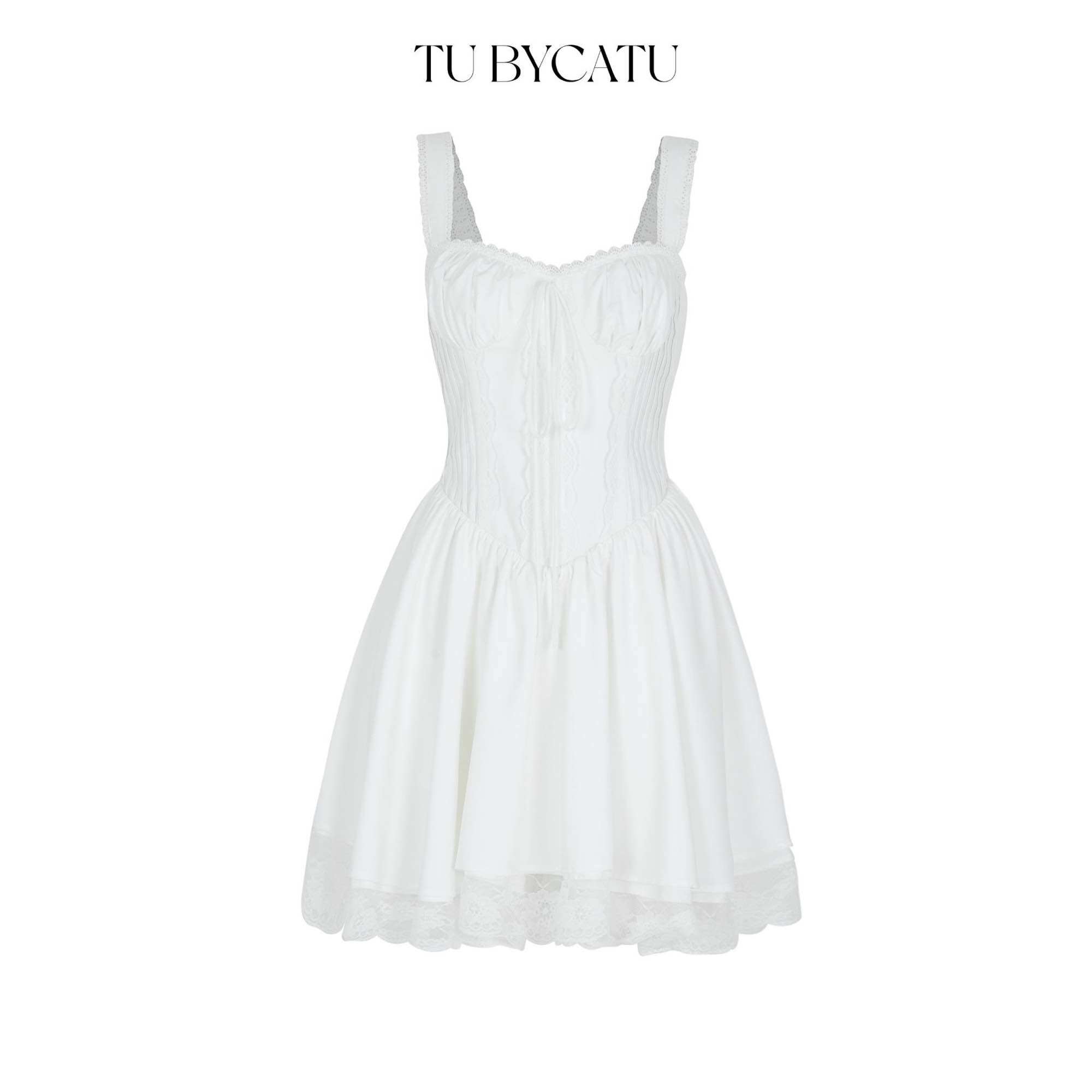 Tubycatu | đầm hai dây amity white/ black dress