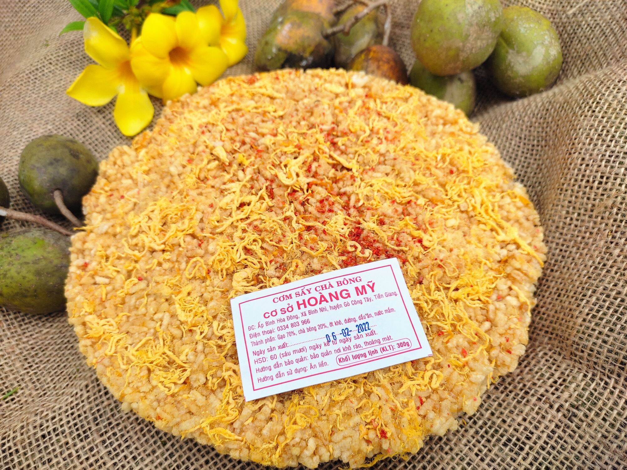Cơm sấy chà bông sốt mắm ớt size 25cm 300g (Cơm sấy giòn ít dầu không phải chiên)