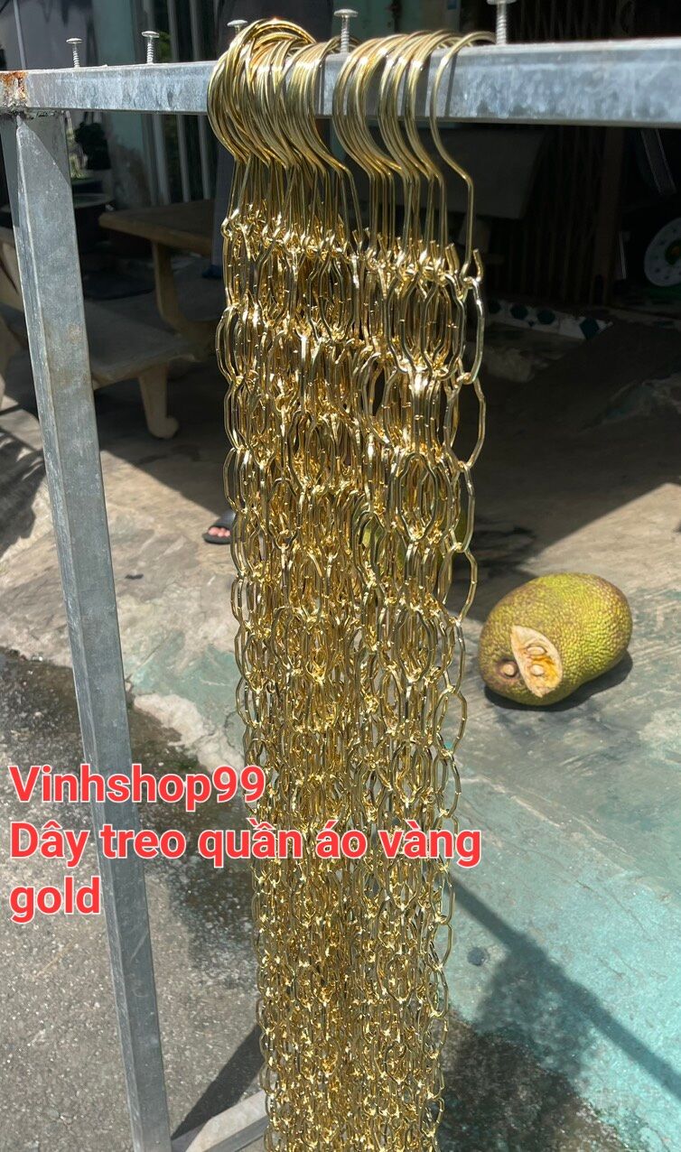 Dây xích treo quần áo vàng gold