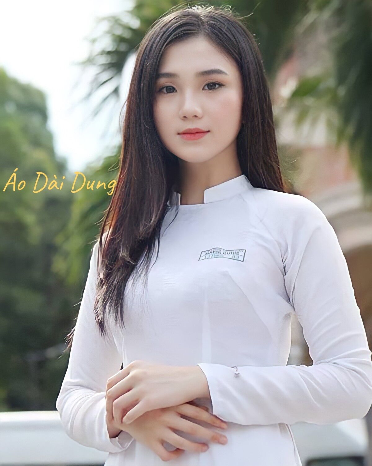 Áo dài trắng học sinh đi học may sẵn lụa habutai