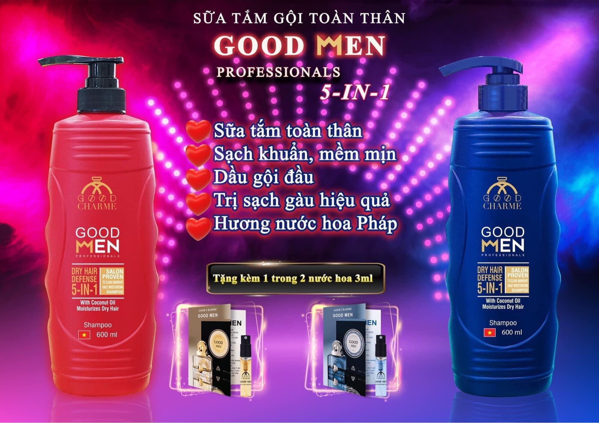 Sữa tắm goodmen cho nam xanh đỏ