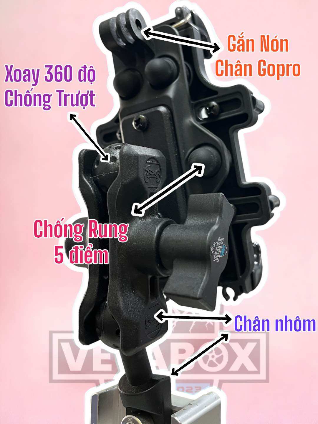 Giá đỡ Điện Thoại Chống rυng Vetabox (Chung Nhà máy gia công cho Motowolf)