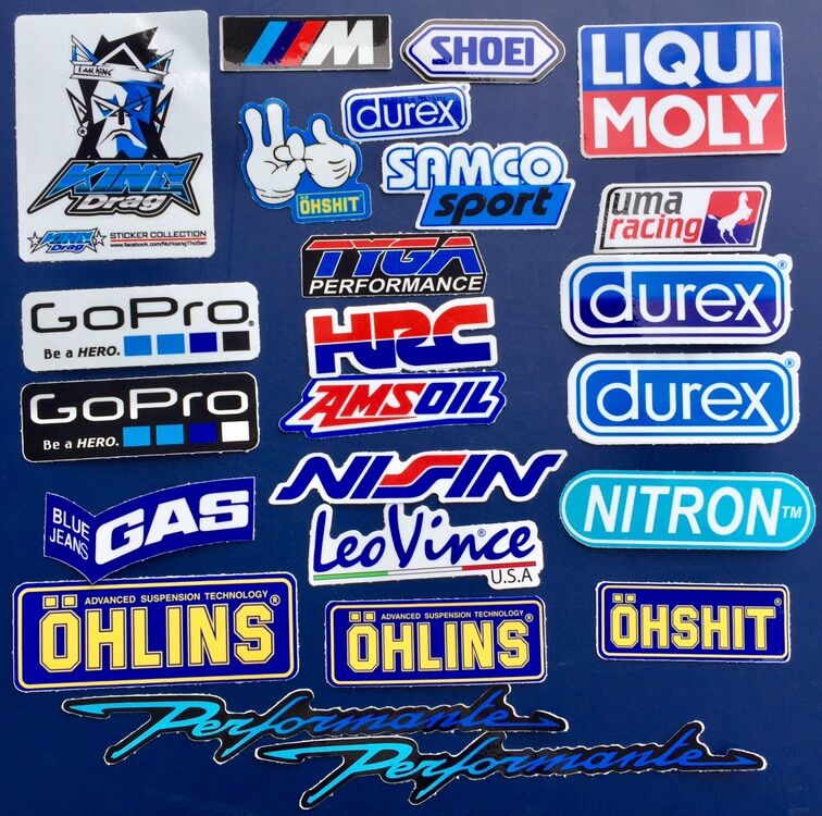Trọn bộ 24 hình dán chống nước. Decal Sticker cao cấp siêu dính. Tông màu xanh cực mát mắt