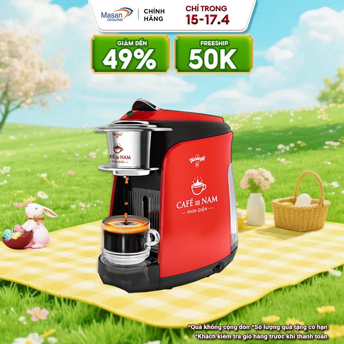 Máy Pha cà phê viên nén Vinacafe' De Nam phin điện