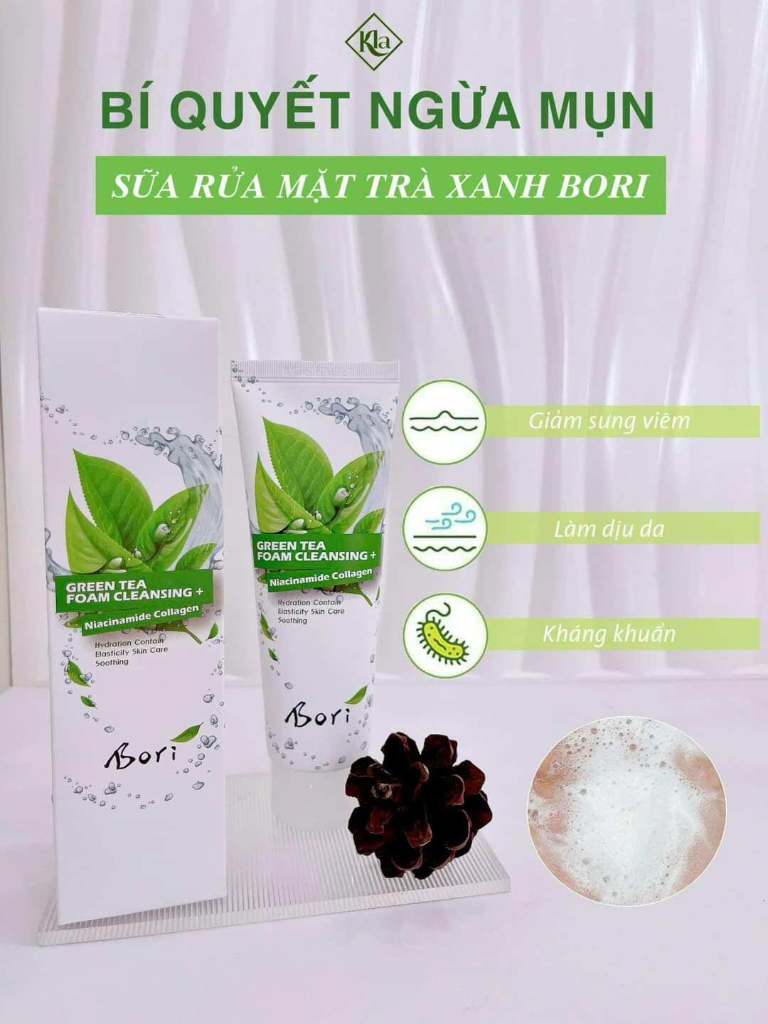 SỮA RỬA MẶT TRẮNG DA TRÀ XANH BORI HÀN QUỐC 120ML