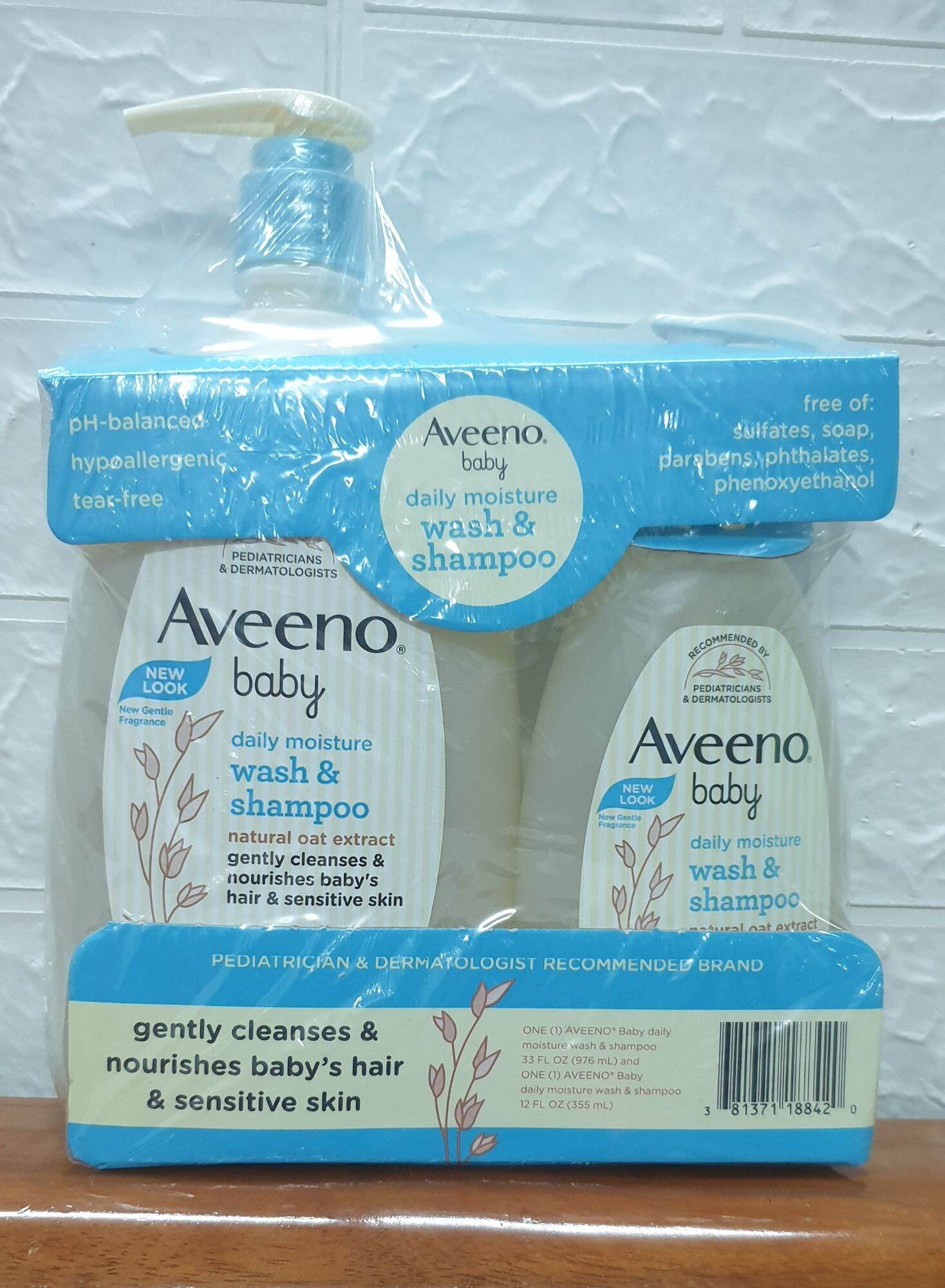 Hàng Mỹ Tắm gội Aveeno dịu nhẹ cho bé 0 tháng tuổi. Chai 976ml