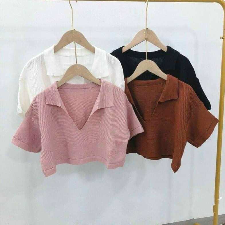 Áo Croptop Xẻ Ngực Tay Ngắn Cute, Áo Croptop X3 Xinh