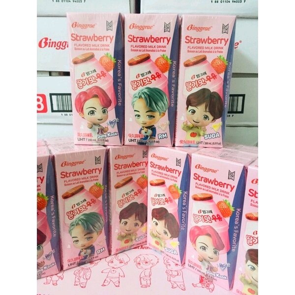 Sữa dâu binggrae ( 1 thùng 24 hộp x 200ml)