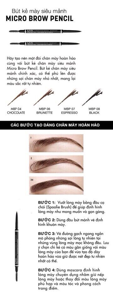 Chì Kẻ Mày Siêu Mảnh NYX Micro Brow Pencil
