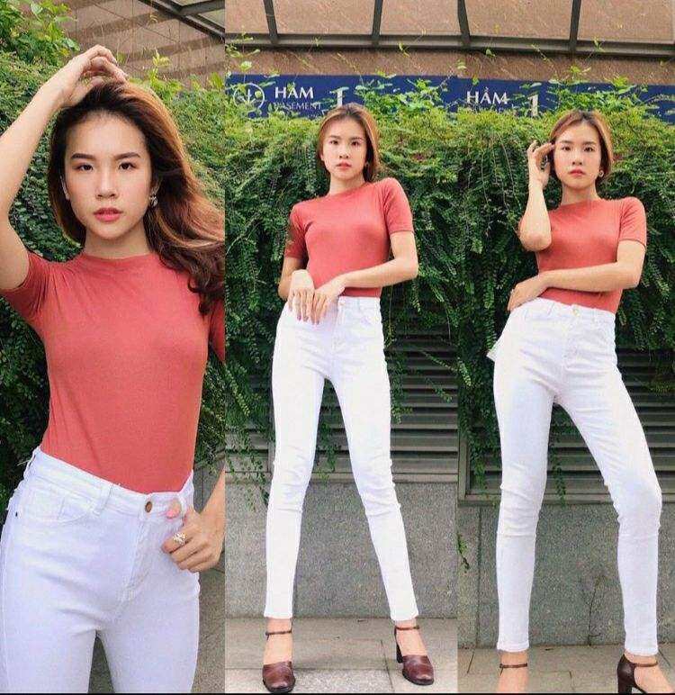 ??????Quần kaki trắng ôm body