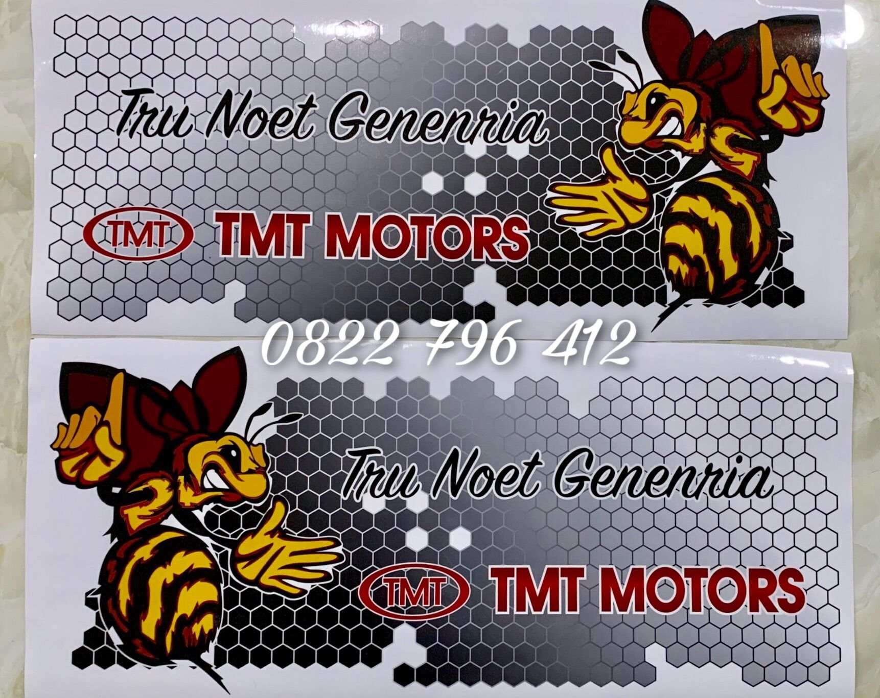 Tem dán cửa xe tải Cửu Long TMT motor độc lạ. Tem ong dán cửa xe tải độc