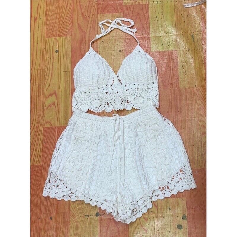💥23-Set bikini ren đi biển 2 món có bán rời( áo bra- quần sóc ren)