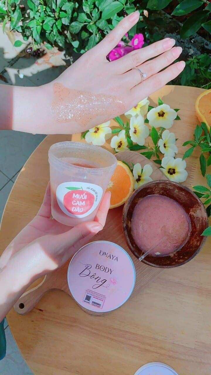 tẩy tế bào chết muối cam đào
